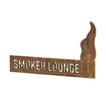 Ξύλινη πινακίδα Madera "Smoker Lounge"