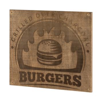 Ξύλινη πινακίδα Madera "Burgers