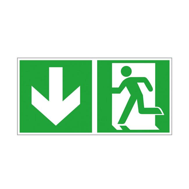 Πινακίδα Διάσωσης - Έξόδος Κινδύνου Κάτω